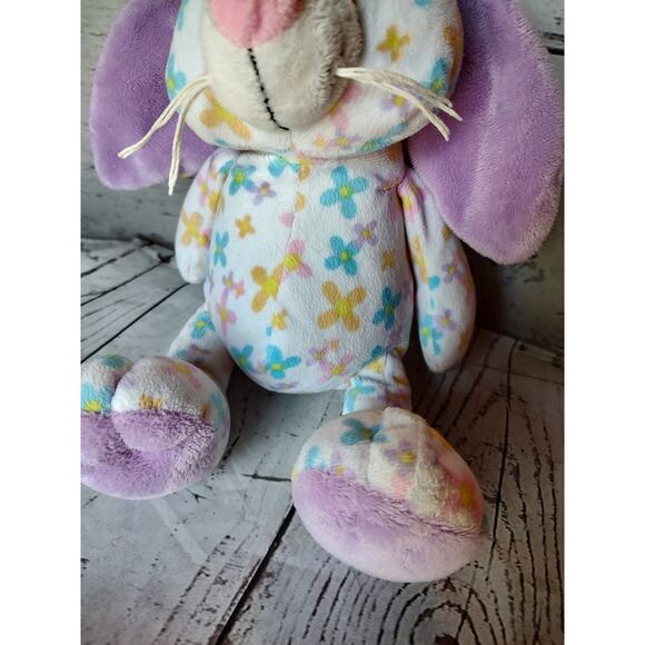 GANZ SPRING MEADOW BUNNY RABBIT EASTER Plush Blue Yellow Purple FLOWERS - Picture 3 of 7